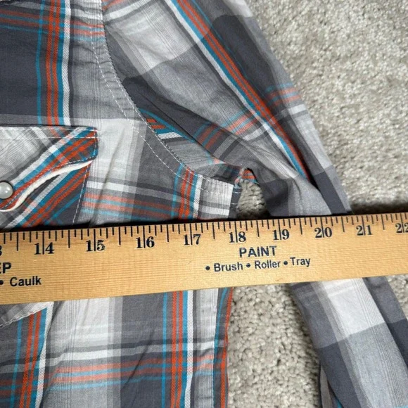 Roper Women's M Plaid Pearl Snap Western Rodeo Shirt Gray - Picture 3 of 10